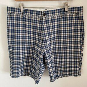 Dockers Men's Bermuda/Golf Shorts Blue Plaid Sz 36 Cotton 8.5" Inseam
